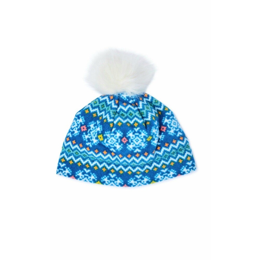 Wonder Nation Girls Microfleece Beanie Hat with Faux Fur Pom Pom